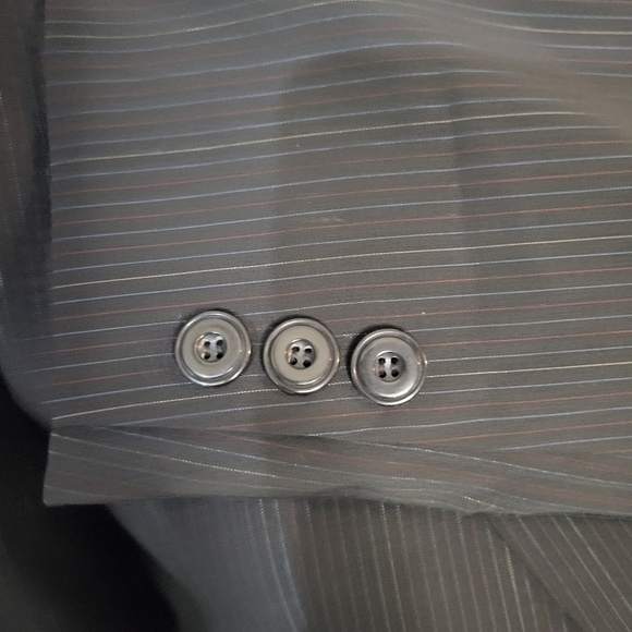 Tahari women's black pin striped blazer with bows on pockets size 10 - Picture 9 of 9